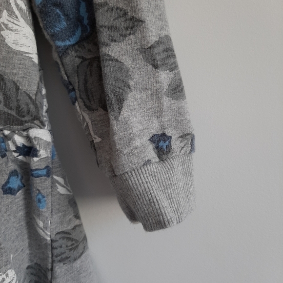 𝅺Joe Fresh Floral Print Grey Sweatshirt Dress size 5 - Picture 4 of 11